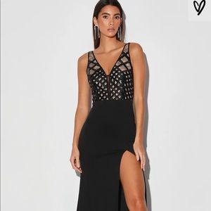 Black Sequin Mermaid Maxi Dress